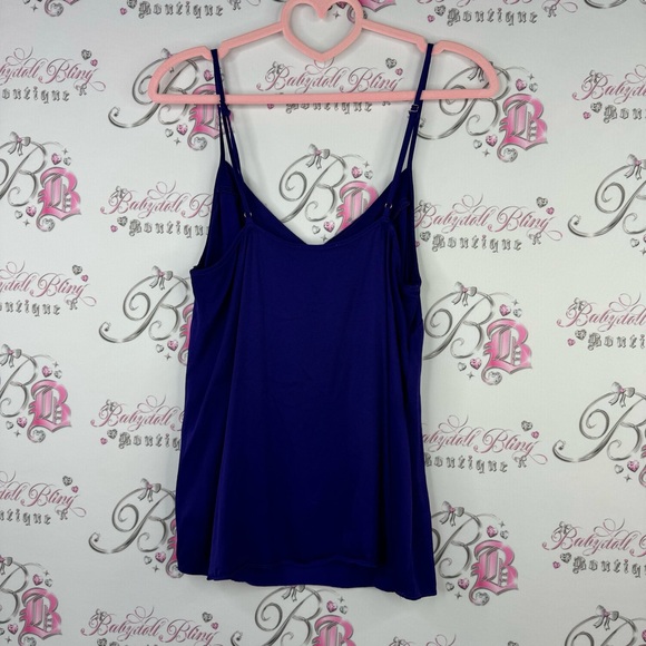 Floreat loved by Anthropologie tank top royal purple velvet velour detail neck - Picture 5 of 8